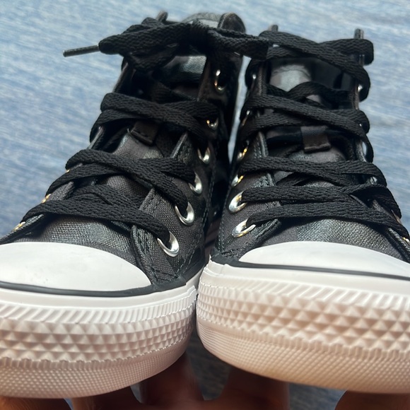 Black on Black Zig Zag Converse high tops Chuck Taylor All Star NEW without tag - Picture 10 of 10
